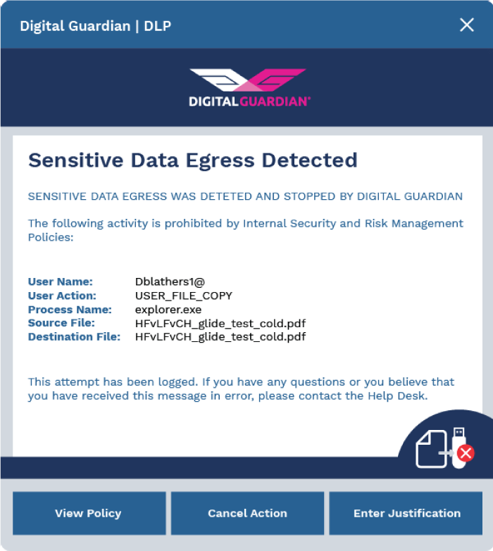 Sensitive Data Egress Detected